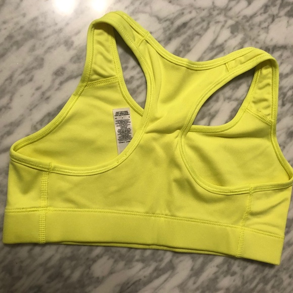 Nike Women's Dri-Fit Neon Yellow Sports Bra (Size Small) - Picture 3 of 9
